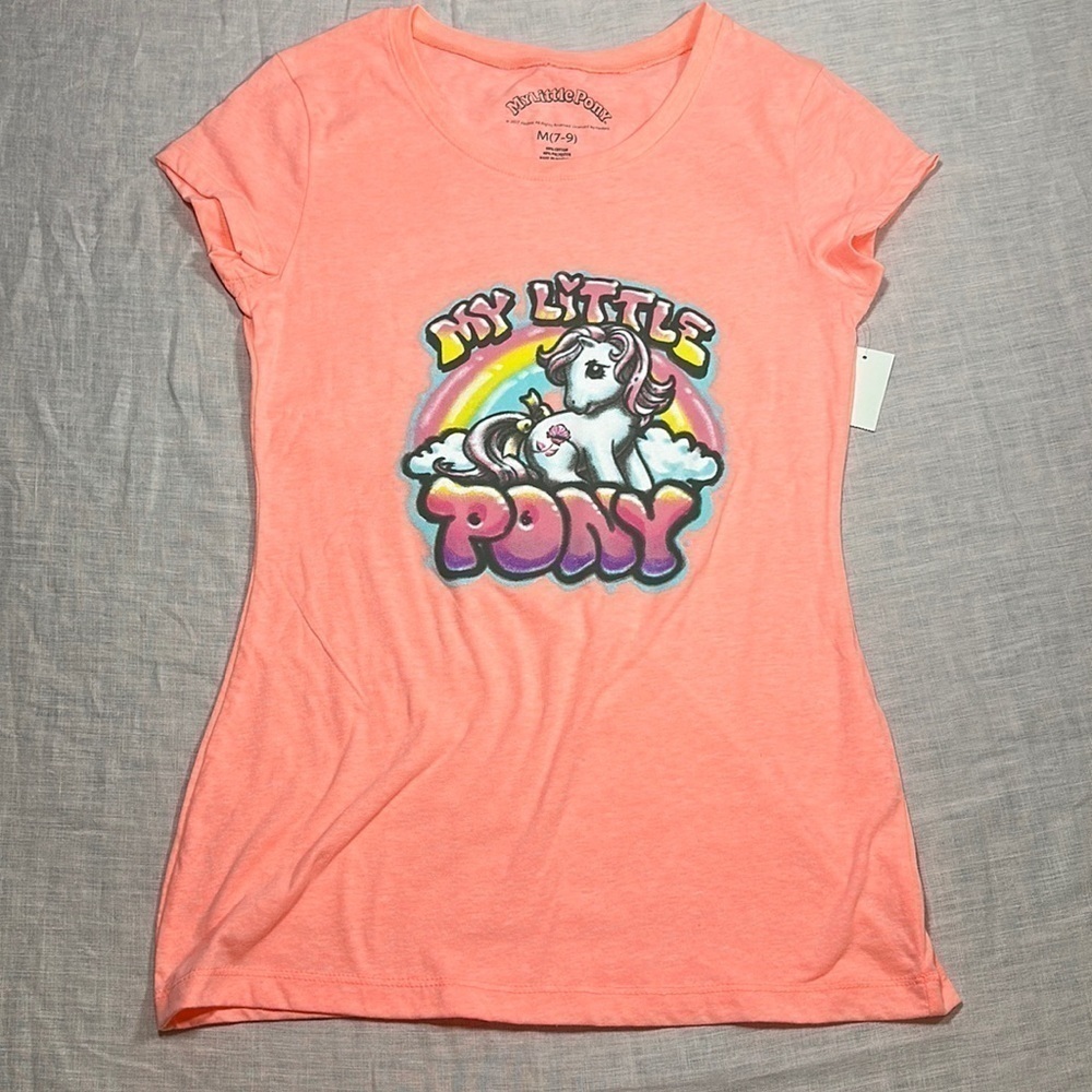 My Little Pony Neon Hot Coral tee retro airbrush pony size medium NEW